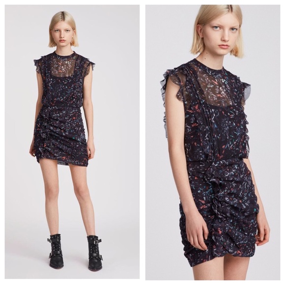 All Saints Dresses & Skirts - All Saints Hali Juni Floral Ruffle Dress